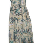 Beau & Ro Jungle leopard 100% cotton Maxi dress sz S Green Photo 0