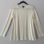 Eileen Fisher White Long Sleeve Shirt Crewneck Tencel Soft Women's size Small Photo 0