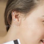 Silver Feather Flat Back Earrings Photo 4