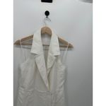 Banana Republic Womens White Linen Blend Halter Neck Blazer Dress Size 8 Tall Photo 4