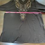 Dressbarn Collection Sheer Black Beaded Tunic Womens Large Boho Party Whimsigoth Photo 9