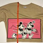 Disney Mickey & Minnie Graphic  Cropped Length Tan Sweatshirt- XS Photo 7
