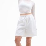 Athleta M Drift Poplin Bermuda Short Bright White Medium Photo 4