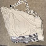 Aerie White & Blue Linen Drawstring Shorts Photo 2