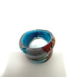 Blue glass blown cocktail ring Photo 7