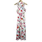 Gal Meets Glam Beverly Jumpsuit Womens 4 White 100% Cotton Belted Ruffle Floral Photo 5