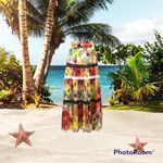 Fuzzi Floral Maxi Dress/Skirt Medium . $825 Red Photo 3