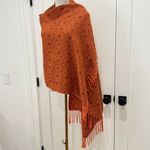 Estirpe Inca Alpaca Wrap Shawl Orange Geometric Fringe Boho Chic Fall Elegant Photo 2