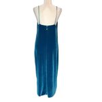 ZARA  Velvet Cocktail Slip Dress L Large Draped Blue Velour Rhinestones Photo 5