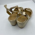 J.Crew factory Espadrille metallic gold wedges BZ214 size 8.5 summer cruise Photo 3