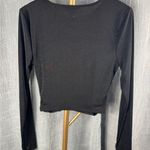 Bar III  cropped crossover black long sleeve top. Size medium, like new! Photo 7