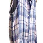 Anthropologie Cloth & Stone Plaid Sleeveless Button Down Collared Mini Shirt Dress Blue Small Photo 4