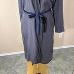 PARACHUTE 100% Linen Long Robe Gray Bathrobe Pockets Belted Unisex Sz S Lounging Photo 2