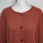 Isaac Mizrahi  Rust Quilted Jacket Size Medium Rust Brown Quilted Jacket Photo 1