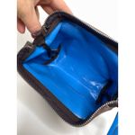 Henri Bendel  Cosmetic Bag Brown White Stripe Blue Strap Photo 5