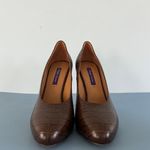 Ralph Lauren Purple Label Darlene Embossed Calfskin Brown Pumps Photo 1