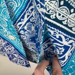 Coldwater Creek  Bandana Print Button Front Jacket Small Blue Cotton Paisley Boho Photo 1