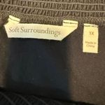 Soft Surroundings Smocked Off Shoulder Top Criss Cross Black Blouse 1X Photo 1