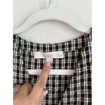 Loft Women Black White Plaid Tiered Shirtdress Short Sleeve Button Front Size PM Photo 8