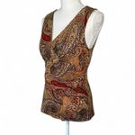 Y2K Sparkly Bling Paisley Top Brown Size M Photo 3