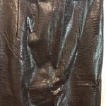 INC  women's 16 coffee brown faux leather reptile print front pocketed slit skirt Photo 6