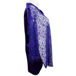 Victoria's Secret Vintage Lingerie Top M/L Purple Lace Button Down Photo 4