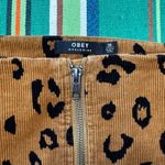 Obey Corduroy Zip Front Mini Skirt in Leopard Print size 10 Photo 7