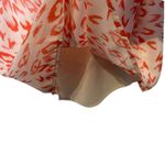 CAbi Tank Top Size Small White Salmon Geometric Pattern Lined Polyester Womens Photo 5