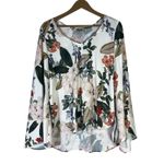 Show Me Your Mumu Hippie Dippie Floral Top Womens S White Bell Sleeve Boho 70s Photo 2