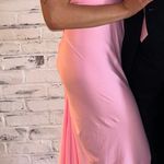 Lucy in the Sky Gathered Back Halter BodyCon Maxi Dress in Pink Photo 1