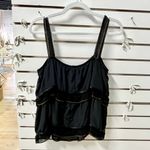 Marc Jacobs 100% Silk Layered Chain Detail Sleeveless Blouse Top Black Women's 6 Photo 5