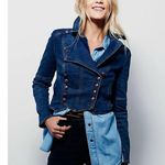 Free People Denim Military Band Jacket Photo 0