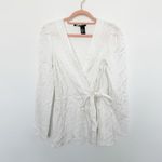 Jay Godfrey  Hannah Long Sleeve Wrap Blouse White‎ Size 4 Zebra Classic Workwear Photo 1
