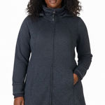 Calvin Klein Performance Full Zip Knit Jacket Womens 1X Charcoal Athleisure Photo 0