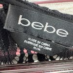 Bebe  Lace Overlay Bandeau‎ Pencil Dress Sheer Back Long Sleeve Black Medium Photo 9