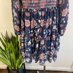 Sachin & Babi Lola Smocked Dress Navy Floral Size Medium $295 Boho Summer Style Blue Photo 5