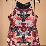 Sam Edelman Stella Floral Tiered Tank Top Red Black Large Photo 1