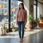 Loft Knit Sweater Embellished Pins Pink Crew Neck Womens Size L Pullover Photo 1