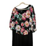 Connected Apparel NWT  Alyssa Floral Black Pink Spring Cape Ladies Dress SZ 20W Photo 2
