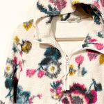 Anthropologie Small Rosemarie Hooded Sherpa Jacket Teddy Sweater Floral Photo 3