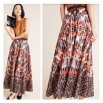 Anthropologie Bhanuni By JyotiMulti Color Poly Taffeta Printed Maxi Skirt Photo 1