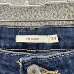 Levi's 711 Skinny Jeans Mid Rise Stretch Preppy Comfort Logo Women's 34 x 30 Photo 2