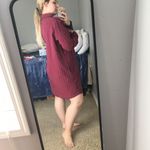 Umgee  • Red Striped Long Sleeve Shirt Dress with Pockets Fringe Hem Medium Photo 7