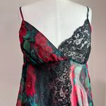 Victoria's Secret Victoria Secret Gold Label Sheer Floral Red & Black Lace Babydoll Chemise Sz M Photo 3