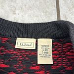 LL Bean Cardigan Sweater Nordic Fair‎ Isle sweater snowflakes winter Size M Photo 4