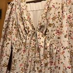 Pink Lily Pink Lilly Neutral Pink Floral Long Sleeve Button Down Maxi Dress Womens Size M Photo 3