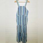 Caslon Women's Sleeveless Striped Maxi Dress Blue Size S Linen Blend Photo 1