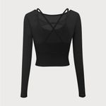 Berlook Black Cut Out Long Sleeve Top Photo 5