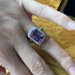 Rose de France Amethyst Sterling Silver Cocktail Ring Size 7 Photo 3