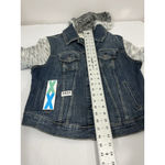 Torrid Womans  Size 00 Blue Jean Biker Jacket Knit Grunge Hood & Sleeves Photo 6